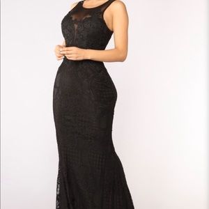Floor length black dress